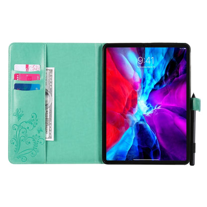Pressed Printing Butterfly Pattern Horizontal Flip Leather Case with Holder & Card Slots & Wallet & Sleep / Wake-up Function For iPad Air 2022 / 2020 10.9 /iPad Pro 11 2020 / 2018(Green) - iPad Air (2022) / (2020) 10.9 Cases by buy2fix | Online Shopping UK | buy2fix