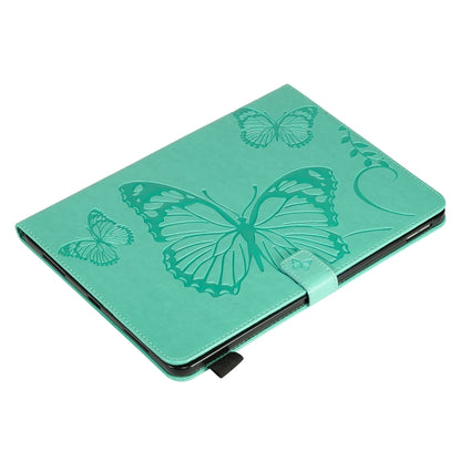 Pressed Printing Butterfly Pattern Horizontal Flip Leather Case with Holder & Card Slots & Wallet & Sleep / Wake-up Function For iPad Air 2022 / 2020 10.9 /iPad Pro 11 2020 / 2018(Green) - iPad Air (2022) / (2020) 10.9 Cases by buy2fix | Online Shopping UK | buy2fix