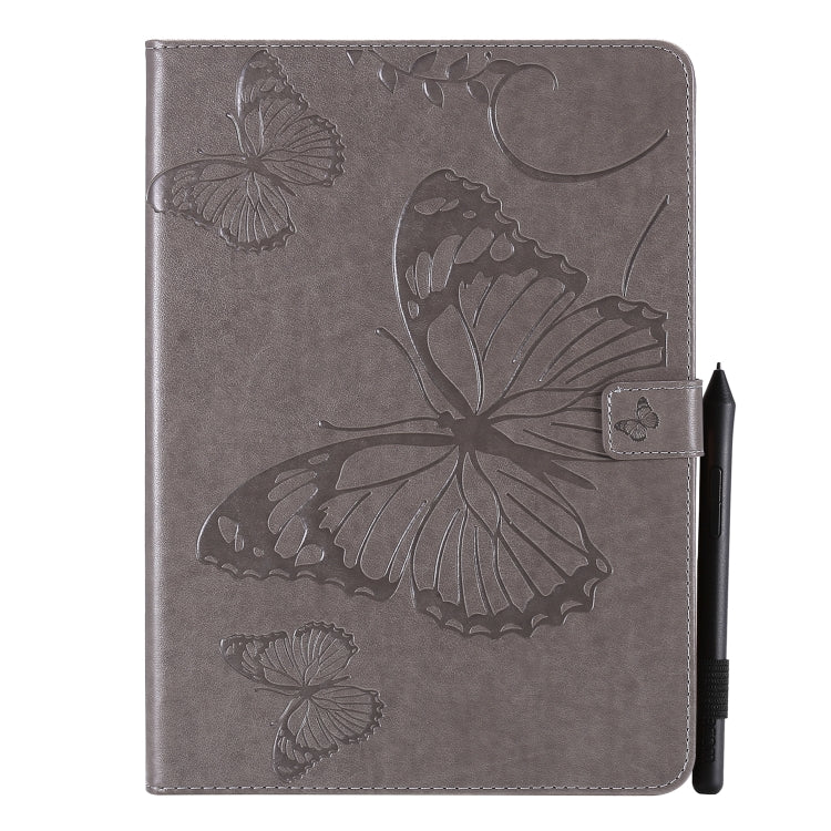 Pressed Printing Butterfly Pattern Horizontal Flip Leather Case with Holder & Card Slots & Wallet & Sleep / Wake-up Function For iPad Air 2022 / 2020 10.9 /iPad Pro 11 2020 / 2018(Grey) - iPad Air (2022) / (2020) 10.9 Cases by buy2fix | Online Shopping UK | buy2fix