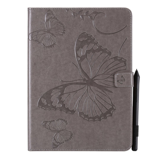 Pressed Printing Butterfly Pattern Horizontal Flip Leather Case with Holder & Card Slots & Wallet & Sleep / Wake-up Function For iPad Air 2022 / 2020 10.9 /iPad Pro 11 2020 / 2018(Grey) - iPad Air (2022) / (2020) 10.9 Cases by buy2fix | Online Shopping UK | buy2fix