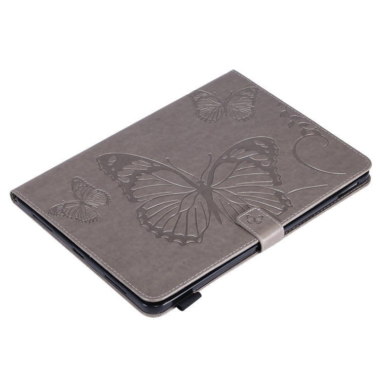 Pressed Printing Butterfly Pattern Horizontal Flip Leather Case with Holder & Card Slots & Wallet & Sleep / Wake-up Function For iPad Air 2022 / 2020 10.9 /iPad Pro 11 2020 / 2018(Grey) - iPad Air (2022) / (2020) 10.9 Cases by buy2fix | Online Shopping UK | buy2fix