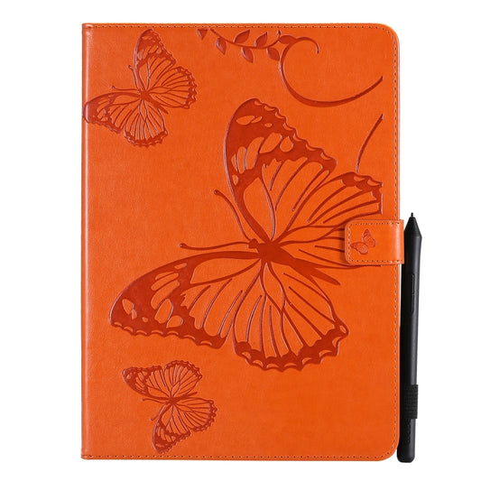 Pressed Printing Butterfly Pattern Horizontal Flip Leather Case with Holder & Card Slots & Wallet & Sleep / Wake-up Function For iPad Air 2022 / 2020 10.9 /iPad Pro 11 2020 / 2018(Orange) - iPad Air (2022) / (2020) 10.9 Cases by buy2fix | Online Shopping UK | buy2fix