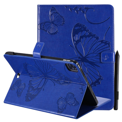 Pressed Printing Butterfly Pattern Horizontal Flip Leather Case with Holder & Card Slots & Wallet & Sleep / Wake-up Function For iPad Air 2022 / 2020 10.9 /iPad Pro 11 2020 / 2018(Blue) - iPad Air (2022) / (2020) 10.9 Cases by buy2fix | Online Shopping UK | buy2fix