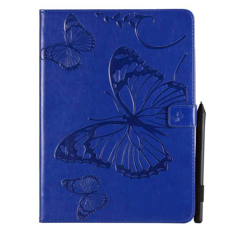 Pressed Printing Butterfly Pattern Horizontal Flip Leather Case with Holder & Card Slots & Wallet & Sleep / Wake-up Function For iPad Air 2022 / 2020 10.9 /iPad Pro 11 2020 / 2018(Blue) - iPad Air (2022) / (2020) 10.9 Cases by buy2fix | Online Shopping UK | buy2fix