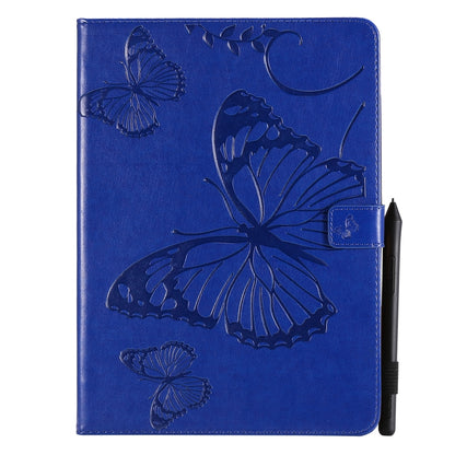 Pressed Printing Butterfly Pattern Horizontal Flip Leather Case with Holder & Card Slots & Wallet & Sleep / Wake-up Function For iPad Air 2022 / 2020 10.9 /iPad Pro 11 2020 / 2018(Blue) - iPad Air (2022) / (2020) 10.9 Cases by buy2fix | Online Shopping UK | buy2fix