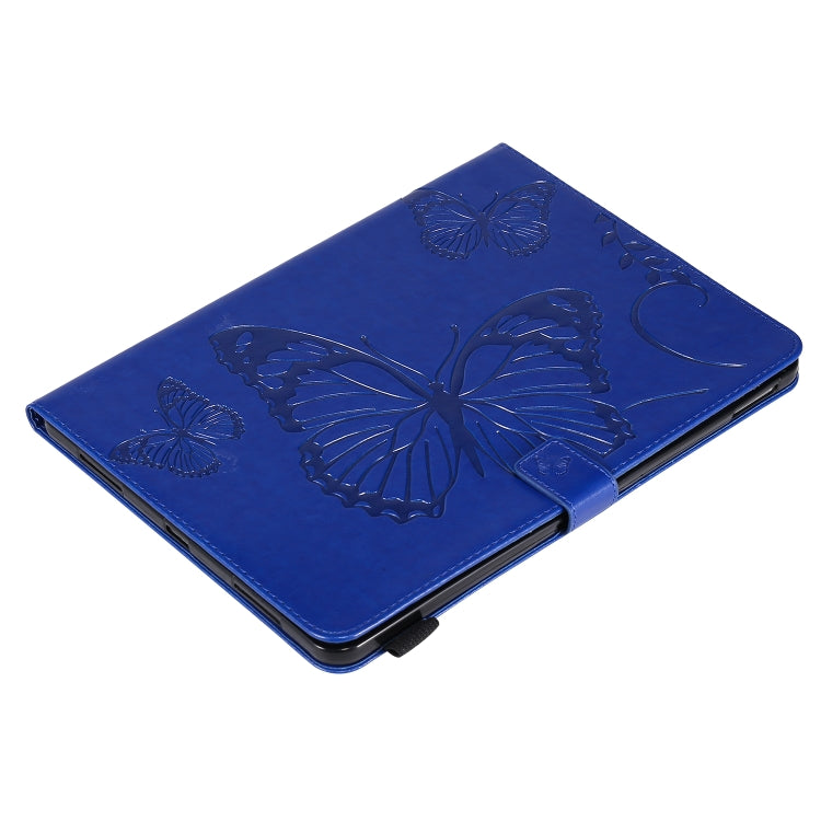 Pressed Printing Butterfly Pattern Horizontal Flip Leather Case with Holder & Card Slots & Wallet & Sleep / Wake-up Function For iPad Air 2022 / 2020 10.9 /iPad Pro 11 2020 / 2018(Blue) - iPad Air (2022) / (2020) 10.9 Cases by buy2fix | Online Shopping UK | buy2fix