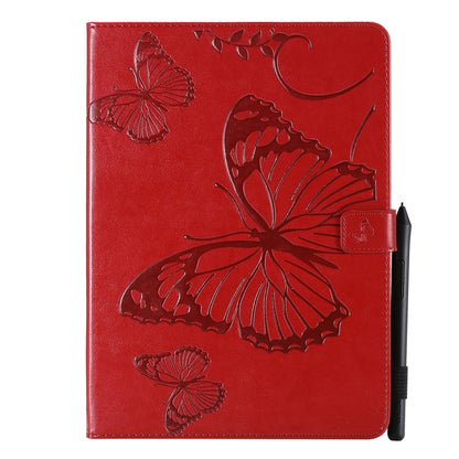 Pressed Printing Butterfly Pattern Horizontal Flip Leather Case with Holder & Card Slots & Wallet & Sleep / Wake-up Function For iPad Air 2022 / 2020 10.9 /iPad Pro 11 2020 / 2018(Red) - iPad Air (2022) / (2020) 10.9 Cases by buy2fix | Online Shopping UK | buy2fix