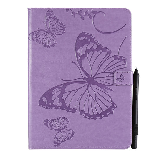 Pressed Printing Butterfly Pattern Horizontal Flip Leather Case with Holder & Card Slots & Wallet & Sleep / Wake-up Function For iPad Air 2022 / 2020 10.9 /iPad Pro 11 2020 / 2018(Purple) - iPad Air (2022) / (2020) 10.9 Cases by buy2fix | Online Shopping UK | buy2fix