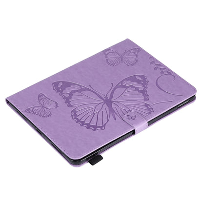 Pressed Printing Butterfly Pattern Horizontal Flip Leather Case with Holder & Card Slots & Wallet & Sleep / Wake-up Function For iPad Air 2022 / 2020 10.9 /iPad Pro 11 2020 / 2018(Purple) - iPad Air (2022) / (2020) 10.9 Cases by buy2fix | Online Shopping UK | buy2fix