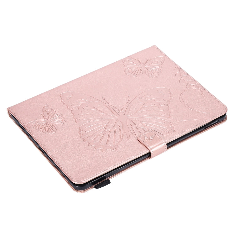 Pressed Printing Butterfly Pattern Horizontal Flip Leather Case with Holder & Card Slots & Wallet & Sleep / Wake-up Function For iPad Air 2022 / 2020 10.9 /iPad Pro 11 2020 / 2018(Rose Gold) - iPad Air (2022) / (2020) 10.9 Cases by buy2fix | Online Shopping UK | buy2fix
