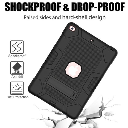 For iPad 10.2 2021 / 2020 / 2019 Contrast Color Robot Shockproof Silicone + PC Protective Case with Holder(Black) - iPad 10.2 Cases by buy2fix | Online Shopping UK | buy2fix