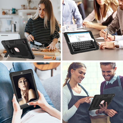 For iPad 10.2 2021 / 2020 / 2019 Contrast Color Robot Shockproof Silicone + PC Protective Case with Holder(Black) - iPad 10.2 Cases by buy2fix | Online Shopping UK | buy2fix