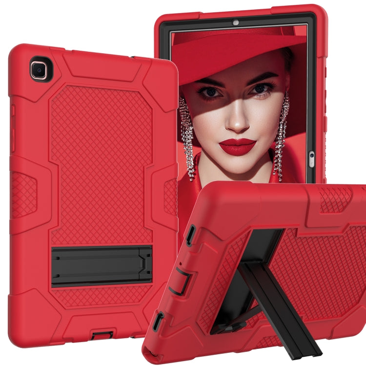 For Samsung Galaxy Tab A7 10.4 (2020) T500 / T505 Contrast Color Robot Shockproof Silicone + PC Protective Case with Holder(Red Black) - Other Galaxy Tab PC by buy2fix | Online Shopping UK | buy2fix