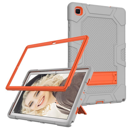 For Samsung Galaxy Tab A7 10.4 (2020) T500 / T505 Contrast Color Robot Shockproof Silicone + PC Protective Case with Holder(Grey Orange) - Other Galaxy Tab PC by buy2fix | Online Shopping UK | buy2fix