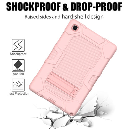 For Samsung Galaxy Tab A7 10.4 (2020) T500 / T505 Contrast Color Robot Shockproof Silicone + PC Protective Case with Holder(Rose Gold) - Other Galaxy Tab PC by buy2fix | Online Shopping UK | buy2fix