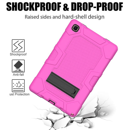 For Samsung Galaxy Tab A7 10.4 (2020) T500 / T505 Contrast Color Robot Shockproof Silicone + PC Protective Case with Holder(Rose Red Black) - Other Galaxy Tab PC by buy2fix | Online Shopping UK | buy2fix