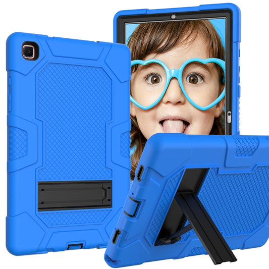 For Samsung Galaxy Tab A7 10.4 (2020) T500 / T505 Contrast Color Robot Shockproof Silicone + PC Protective Case with Holder(Dark Blue Black) - Other Galaxy Tab PC by buy2fix | Online Shopping UK | buy2fix