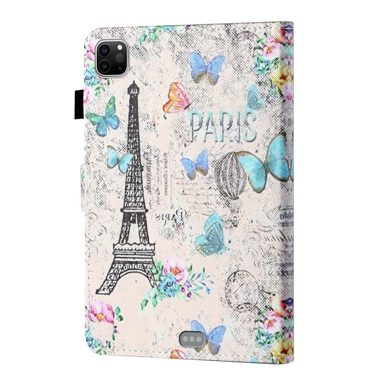 For iPad Pro 11 (2020) / (2018) Coloured Drawing Stitching Horizontal Flip Leather Tablet Case with Holder & Card Slot & Sleep / Wake-up Function(Tower and Butterflies) - iPad Pro 11 (2020) Cases by buy2fix | Online Shopping UK | buy2fix