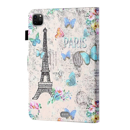 For iPad Pro 11 (2020) / (2018) Coloured Drawing Stitching Horizontal Flip Leather Tablet Case with Holder & Card Slot & Sleep / Wake-up Function(Tower and Butterflies) - iPad Pro 11 (2020) Cases by buy2fix | Online Shopping UK | buy2fix
