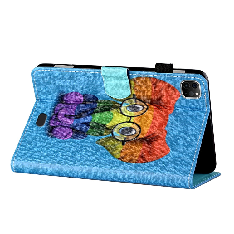 For iPad Pro 11 (2020) / (2018) Coloured Drawing Stitching Horizontal Flip Leather Tablet Case with Holder & Card Slot & Sleep / Wake-up Function(Colorful Elephant) - iPad Pro 11 (2020) Cases by buy2fix | Online Shopping UK | buy2fix