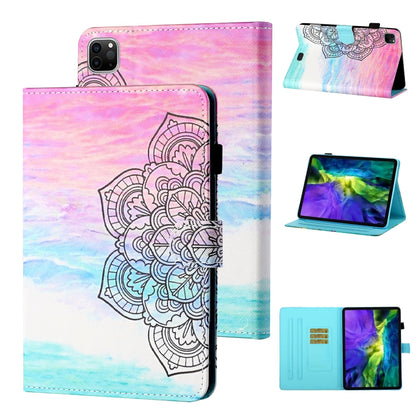 For iPad Pro 11 (2020) / (2018) Coloured Drawing Stitching Horizontal Flip Leather Tablet Case with Holder & Card Slot & Sleep / Wake-up Function(Colorful Mandala) - iPad Pro 11 (2020) Cases by buy2fix | Online Shopping UK | buy2fix