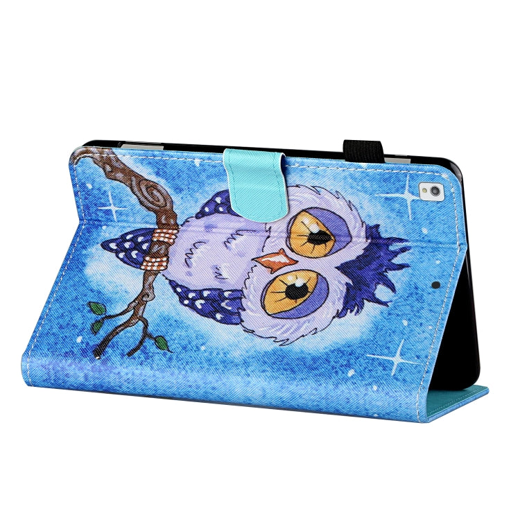 Coloured Drawing Stitching Horizontal Flip Leather Case with Holder & Card Slot & Sleep / Wake-up Function For iPad 10.2 2021 / 2020 / 2019 / Air (2019)(Blue Owl) - iPad 10.2 Cases by buy2fix | Online Shopping UK | buy2fix
