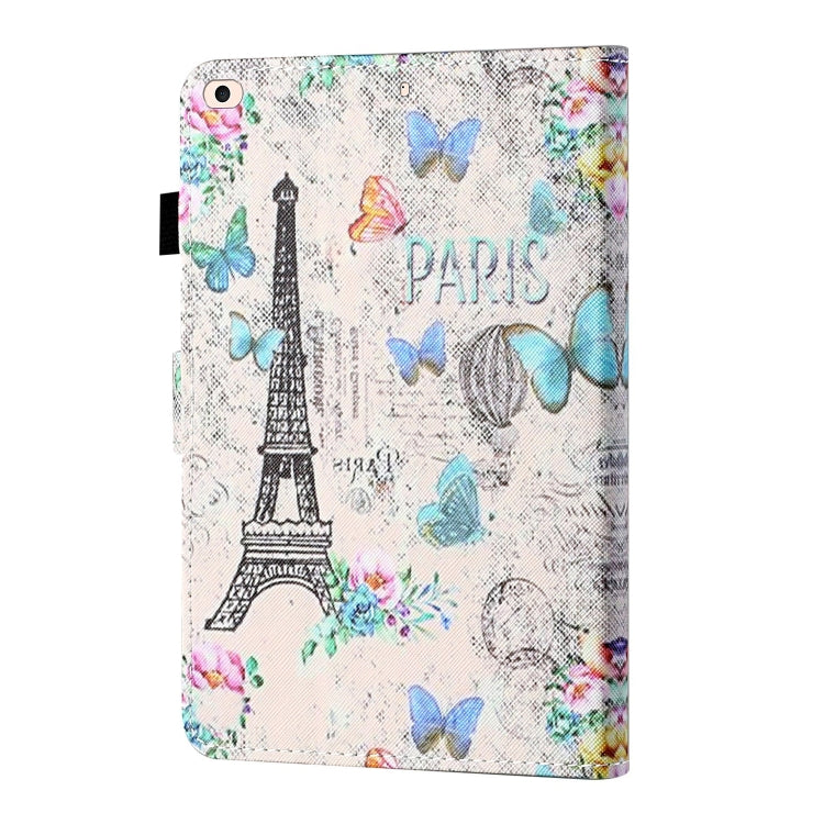 Coloured Drawing Stitching Horizontal Flip Leather Case with Holder & Card Slot & Sleep / Wake-up Function For iPad Air / Air 2 / 9.7 (2017) & (2018)(Tower and Butterflies) - iPad 9.7 (2018) & (2017) Cases by buy2fix | Online Shopping UK | buy2fix