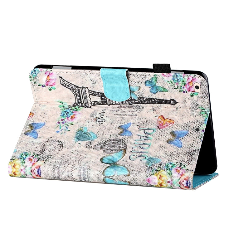 Coloured Drawing Stitching Horizontal Flip Leather Case with Holder & Card Slot & Sleep / Wake-up Function For iPad Air / Air 2 / 9.7 (2017) & (2018)(Tower and Butterflies) - iPad 9.7 (2018) & (2017) Cases by buy2fix | Online Shopping UK | buy2fix
