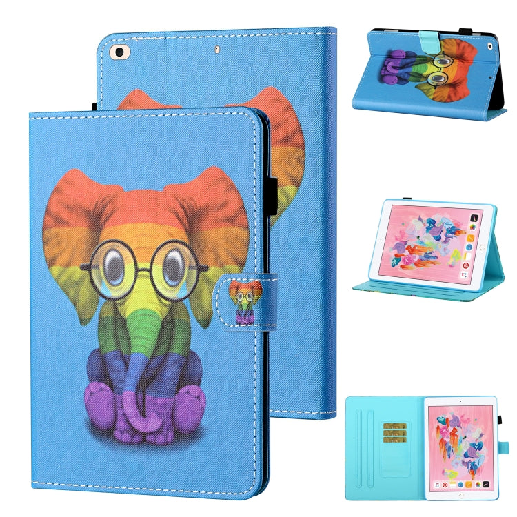 Coloured Drawing Stitching Horizontal Flip Leather Case with Holder & Card Slot & Sleep / Wake-up Function For iPad Air / Air 2 / 9.7 (2017) & (2018)(Colorful Elephant) - iPad 9.7 (2018) & (2017) Cases by buy2fix | Online Shopping UK | buy2fix
