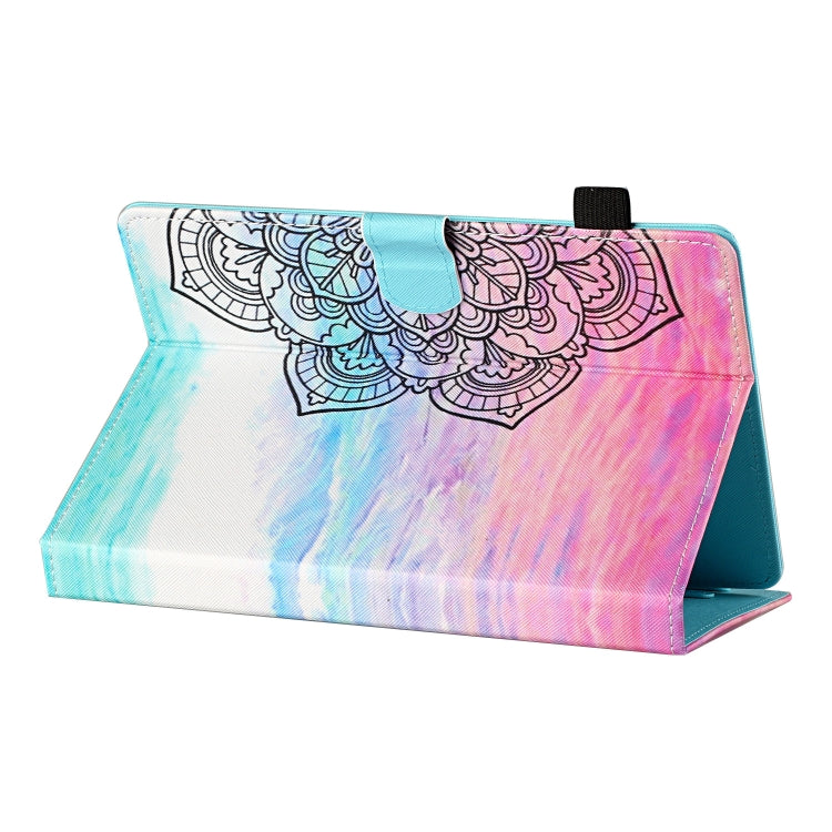 For 7 inch Tablet Universal Coloured Drawing Stitching Horizontal Flip Leather Case with Holder & Card Slot(Colorful Mandala) - 7 inch by buy2fix | Online Shopping UK | buy2fix