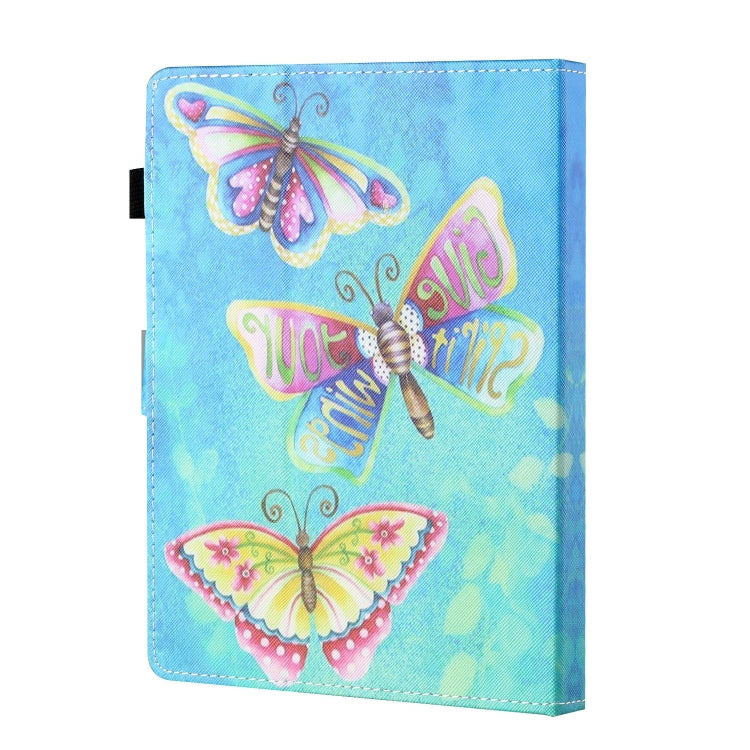 For 7 inch Tablet Universal Coloured Drawing Stitching Horizontal Flip Leather Case with Holder & Card Slot(Colorful Butterflies) - 7 inch by buy2fix | Online Shopping UK | buy2fix