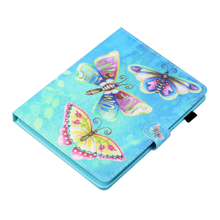 For 7 inch Tablet Universal Coloured Drawing Stitching Horizontal Flip Leather Case with Holder & Card Slot(Colorful Butterflies) - 7 inch by buy2fix | Online Shopping UK | buy2fix
