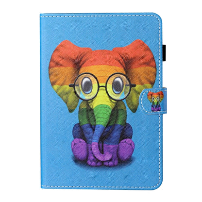 For 8 inch Tablet Universal Coloured Drawing Stitching Horizontal Flip Leather Case with Holder & Card Slot(Colorful Elephant) - 8 inch by buy2fix | Online Shopping UK | buy2fix