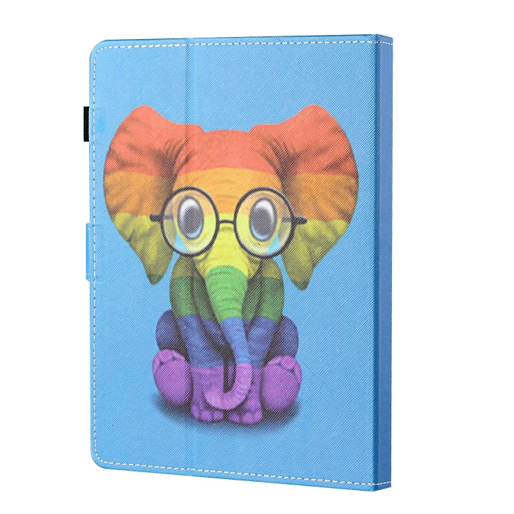 For 8 inch Tablet Universal Coloured Drawing Stitching Horizontal Flip Leather Case with Holder & Card Slot(Colorful Elephant) - 8 inch by buy2fix | Online Shopping UK | buy2fix