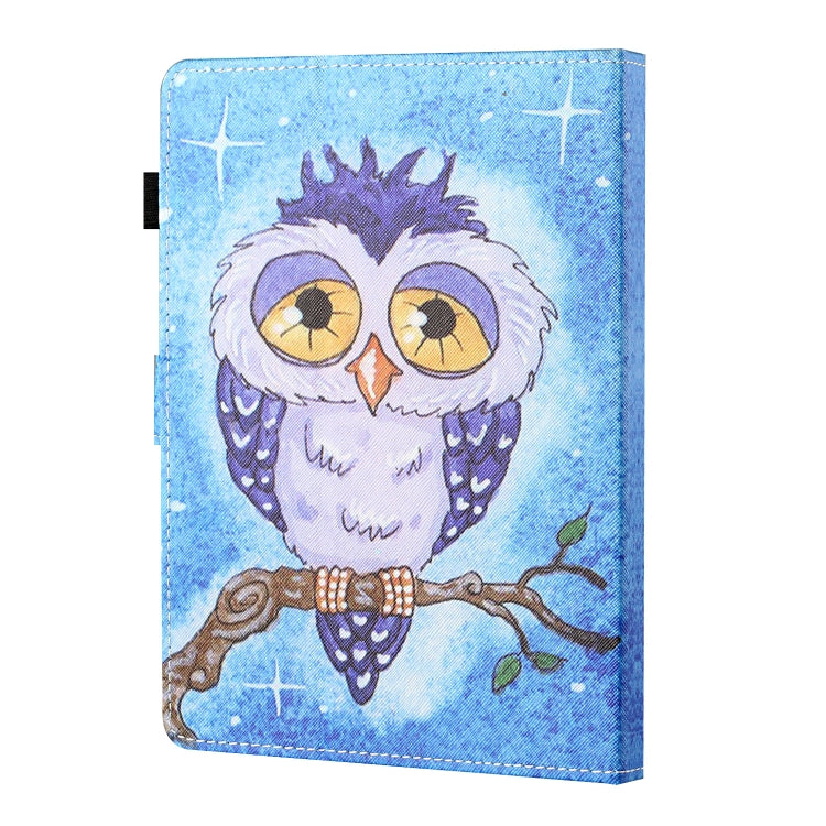 For 10 inch Tablet Universal Coloured Drawing Stitching Horizontal Flip Leather Case with Holder & Card Slot(Blue Owl) - 10 - 11 inch by buy2fix | Online Shopping UK | buy2fix