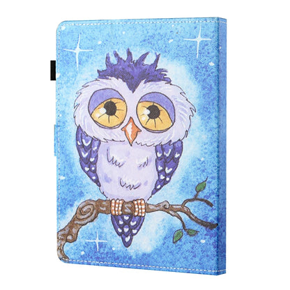 For 10 inch Tablet Universal Coloured Drawing Stitching Horizontal Flip Leather Case with Holder & Card Slot(Blue Owl) - 10 - 11 inch by buy2fix | Online Shopping UK | buy2fix