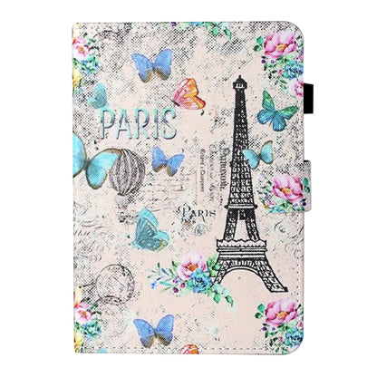For 10 inch Tablet Universal Coloured Drawing Stitching Horizontal Flip Leather Case with Holder & Card Slot(Tower and Butterflies) - 10 - 11 inch by buy2fix | Online Shopping UK | buy2fix