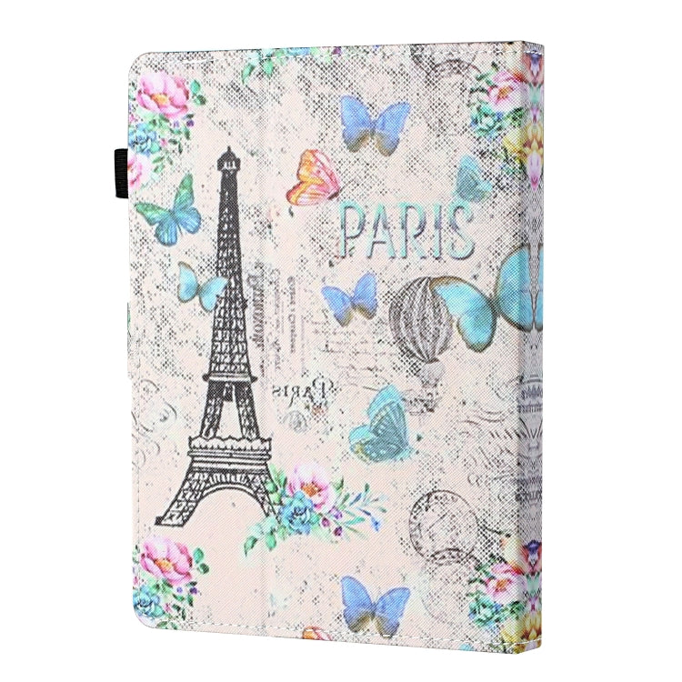 For 10 inch Tablet Universal Coloured Drawing Stitching Horizontal Flip Leather Case with Holder & Card Slot(Tower and Butterflies) - 10 - 11 inch by buy2fix | Online Shopping UK | buy2fix