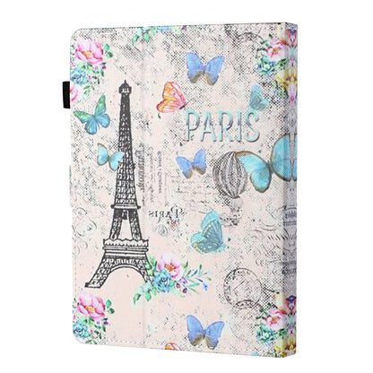 For 10 inch Tablet Universal Coloured Drawing Stitching Horizontal Flip Leather Case with Holder & Card Slot(Tower and Butterflies) - 10 - 11 inch by buy2fix | Online Shopping UK | buy2fix