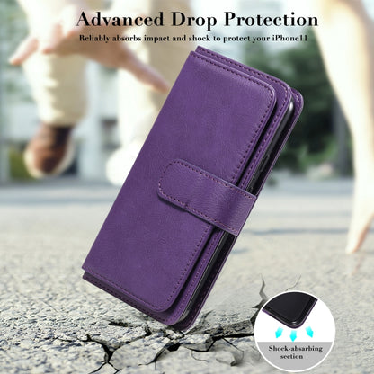 For Google Pixel 4a 4G Multifunctional Magnetic Copper Buckle Horizontal Flip Leather Case with Bracket & 10 Card Slots & Wallet & Photo Frame(Wine Red) - Google Cases by buy2fix | Online Shopping UK | buy2fix