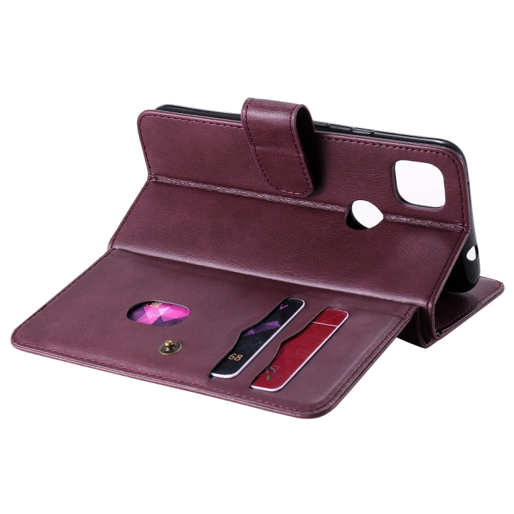 For Google Pixel 4a 4G Multifunctional Magnetic Copper Buckle Horizontal Flip Leather Case with Bracket & 10 Card Slots & Wallet & Photo Frame(Wine Red) - Google Cases by buy2fix | Online Shopping UK | buy2fix