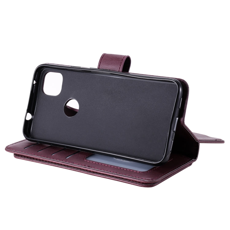 For Google Pixel 4a 4G Multifunctional Magnetic Copper Buckle Horizontal Flip Leather Case with Bracket & 10 Card Slots & Wallet & Photo Frame(Wine Red) - Google Cases by buy2fix | Online Shopping UK | buy2fix
