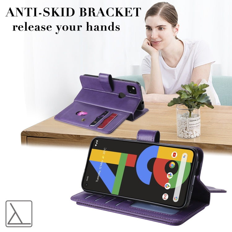 For Google Pixel 4a 4G Multifunctional Magnetic Copper Buckle Horizontal Flip Leather Case with Bracket & 10 Card Slots & Wallet & Photo Frame(Wine Red) - Google Cases by buy2fix | Online Shopping UK | buy2fix