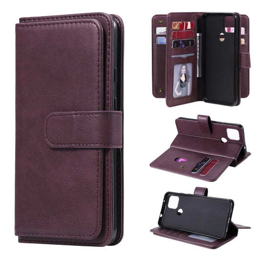 For Google Pixel 5 XL Multifunctional Magnetic Copper Buckle Horizontal Flip Leather Case with Bracket & 10 Card Slots & Wallet & Photo Frame(Wine Red) - Google Cases by buy2fix | Online Shopping UK | buy2fix