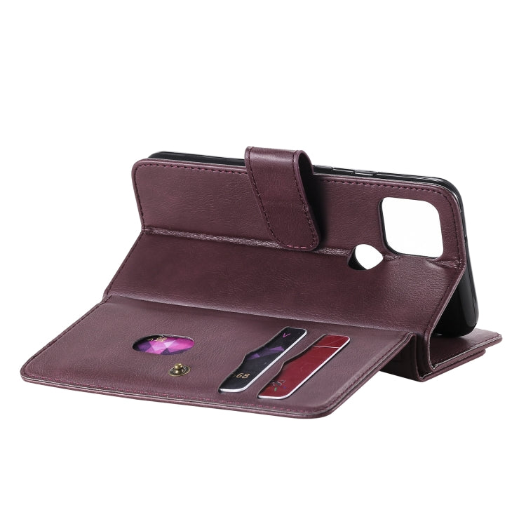 For Google Pixel 5 Multifunctional Magnetic Copper Buckle Horizontal Flip Leather Case with Bracket & 10 Card Slots & Wallet & Photo Frame(Wine Red) - Google Cases by buy2fix | Online Shopping UK | buy2fix