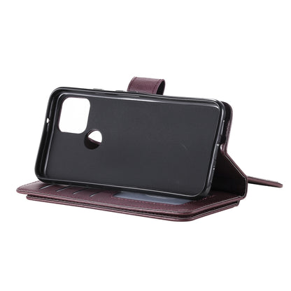 For Google Pixel 5 Multifunctional Magnetic Copper Buckle Horizontal Flip Leather Case with Bracket & 10 Card Slots & Wallet & Photo Frame(Wine Red) - Google Cases by buy2fix | Online Shopping UK | buy2fix