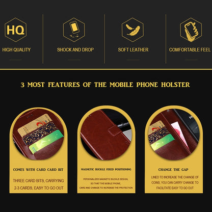 For Fujitsu Arrows RX idewei Crazy Horse Texture Horizontal Flip Leather Case with Holder & Card Slots & Wallet(Brown) - More Brand by idewei | Online Shopping UK | buy2fix