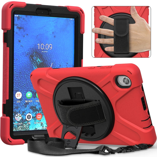 For Lenovo Tab M8 (2020) TB-8705F 8.0 inch Shockproof Colorful Silicone + PC Protective Case with Holder & Shoulder Strap & Hand Strap(Red) - Other Galaxy Tab PC by buy2fix | Online Shopping UK | buy2fix