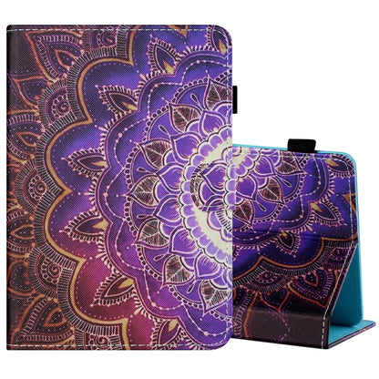 For 7 inch Tablet PC Universal Sewing Thread Horizontal Painted Flat Leather Case with Pen Cover & Anti Skid Strip & Card Slot & Holder(Datura Flowers) - 7 inch by buy2fix | Online Shopping UK | buy2fix