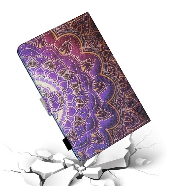 For 7 inch Tablet PC Universal Sewing Thread Horizontal Painted Flat Leather Case with Pen Cover & Anti Skid Strip & Card Slot & Holder(Datura Flowers) - 7 inch by buy2fix | Online Shopping UK | buy2fix